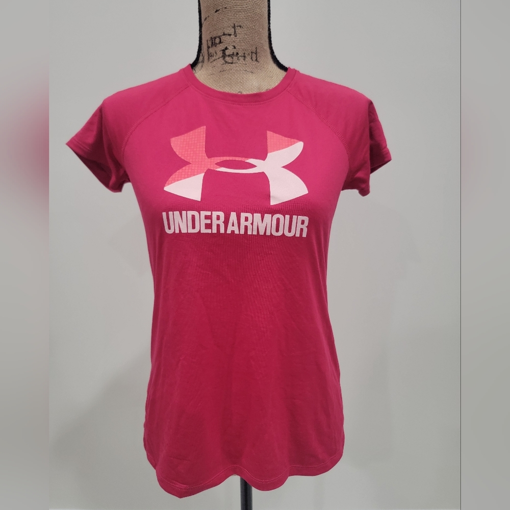 Girls' Pink Under Armour HeatGear® Shirt - Youth Size Large